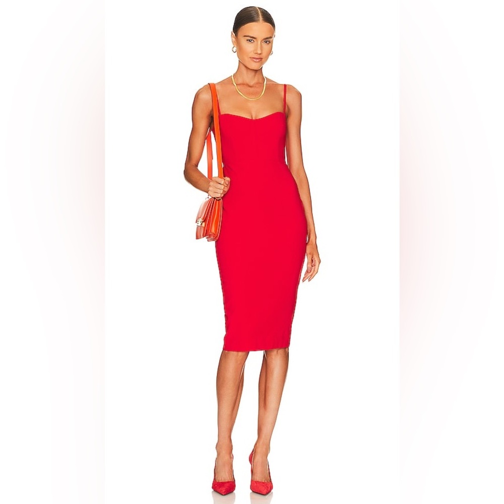 Allure Midi Dress in Cherry